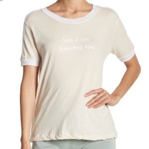 WILDFOX Yes, I Am Ignoring You Nude Tee Shirt